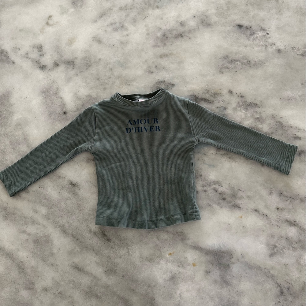 ZARA 9-12mo Long Sleeve Ribbed Tee